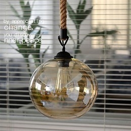 Loft American Rope Retro Lighting Luzes Pendentes De Vidro
