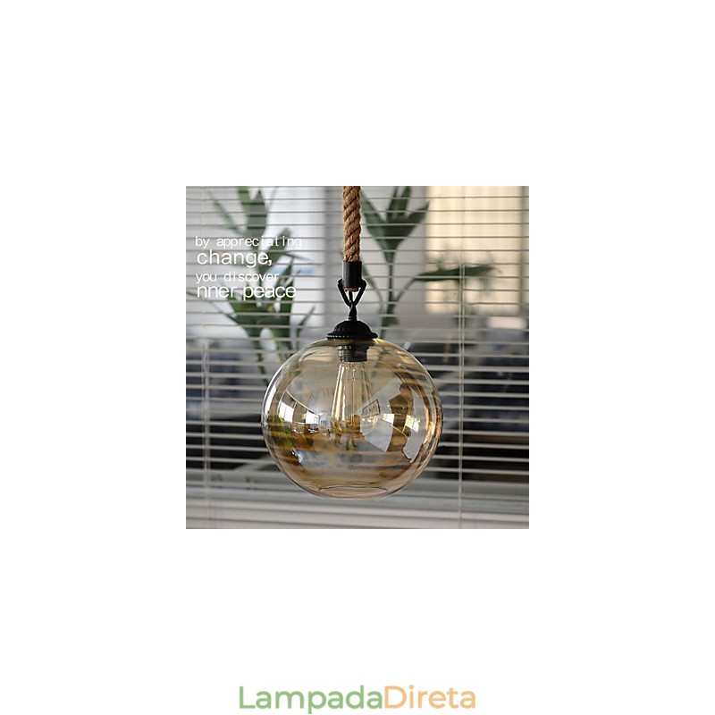 Loft American Rope Retro Lighting Luzes Pendentes De Vidro