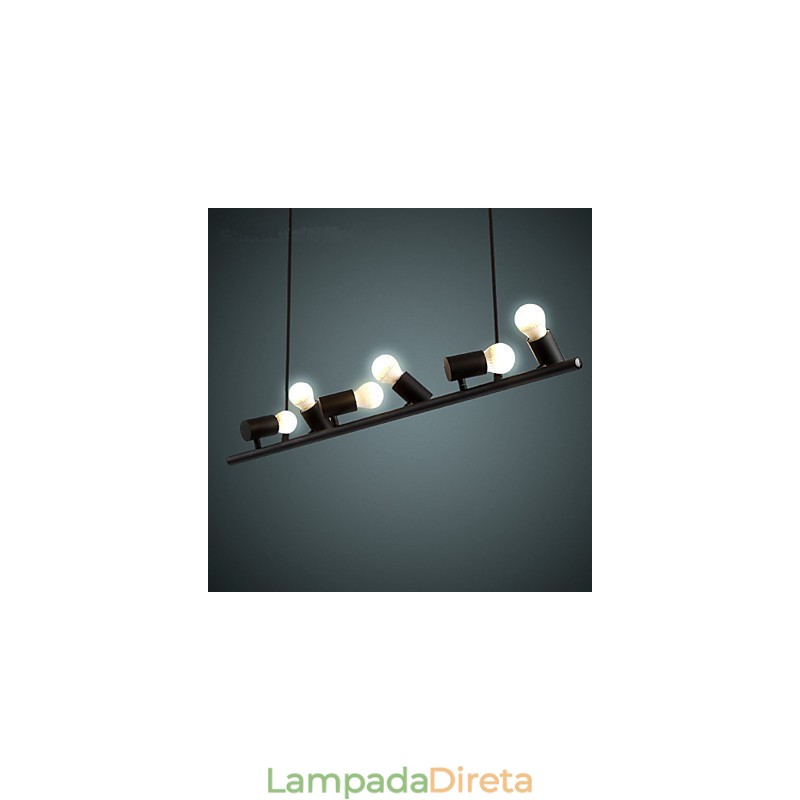 Luminária pendente de metal com pintura estilo retrô vintage mini