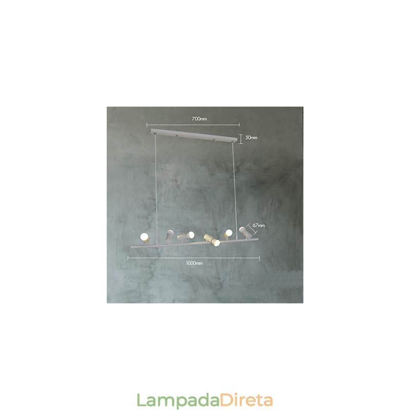 Luminária pendente de metal com pintura estilo retrô vintage mini