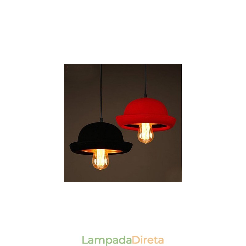 Chapéu Pingente Café Design Lustre Preto