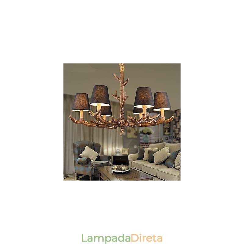 Lustre Pendente Luz Vintage Resina