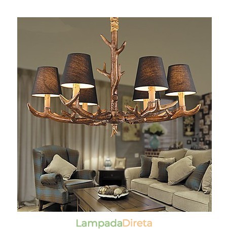 Lustre Pendente Luz Vintage Resina Lustre Pendente Luz Vintage Resina