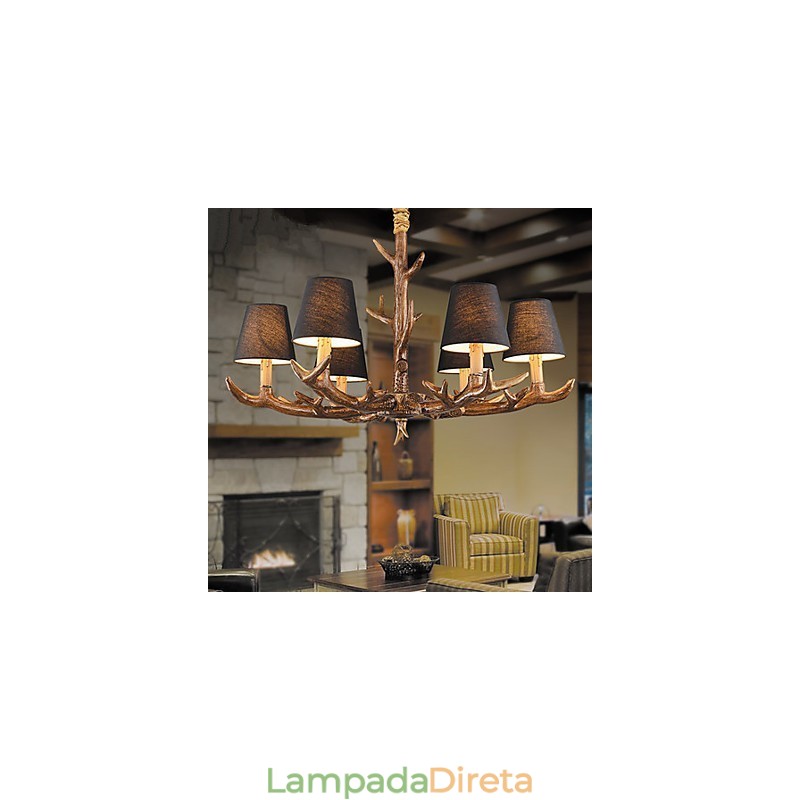 Lustre Pendente Luz Vintage Resina
