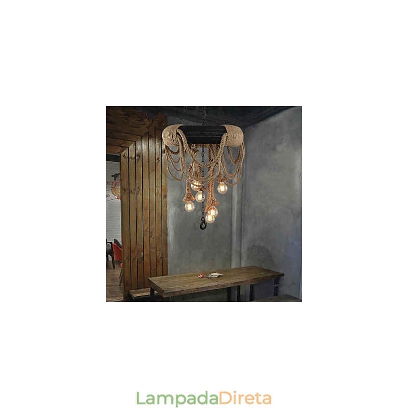 Luminárias pendentes estilo mini rústico lodge plástico