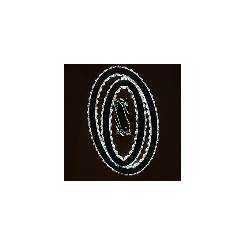 Luminária pendente de cristal moderna com anel duplo oval para
