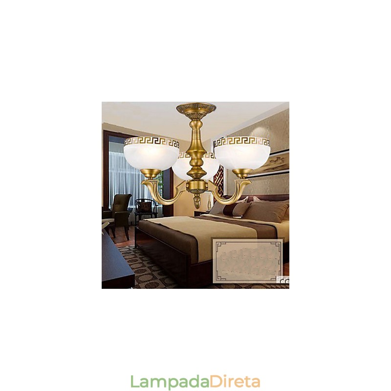 Luminária de cobre completa, mármore, jantar, lustre de cobre moderno original