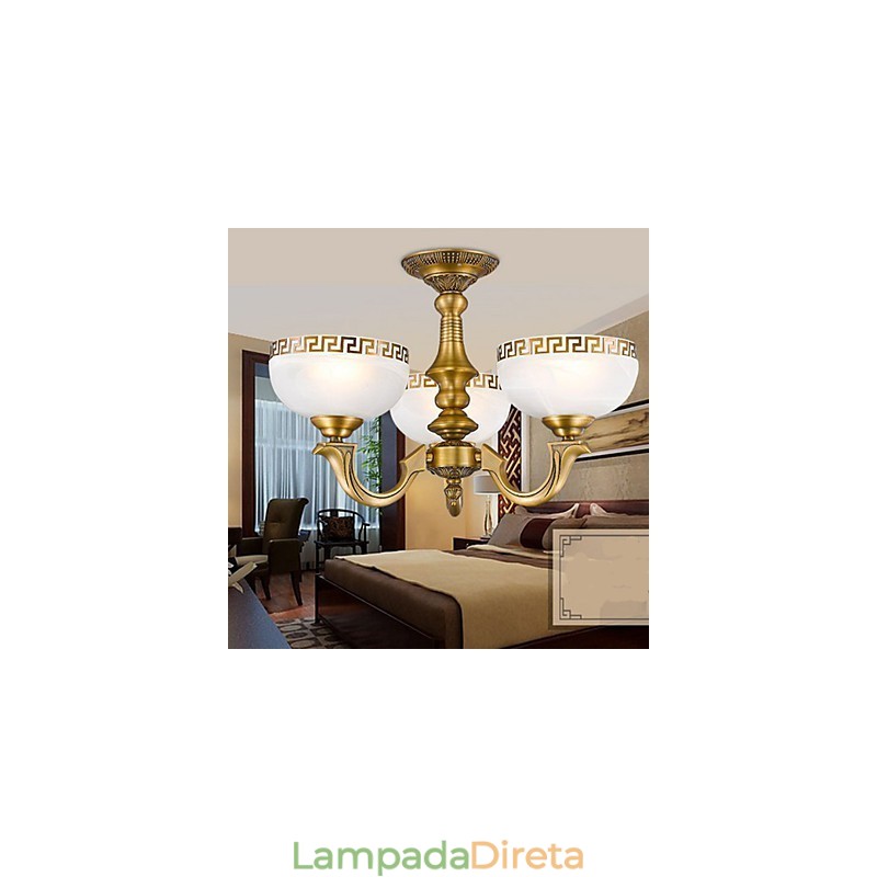 Luminária de cobre completa, mármore, jantar, lustre de cobre moderno original