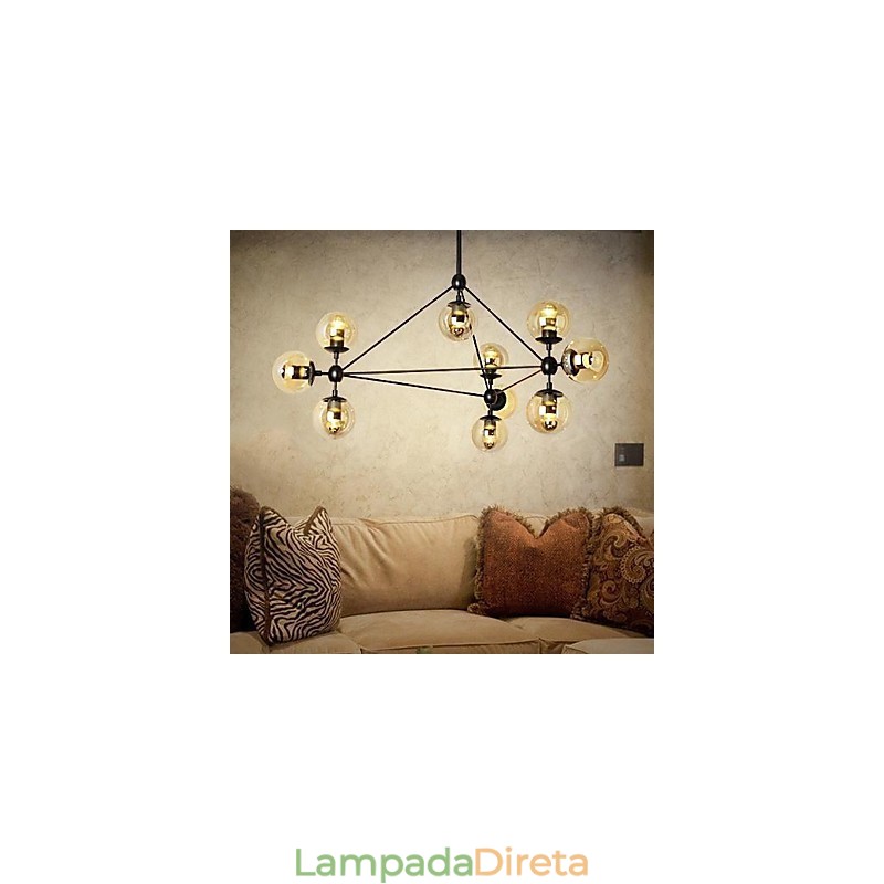 Luminárias pendentes 10 luzes simples modernas artísticas