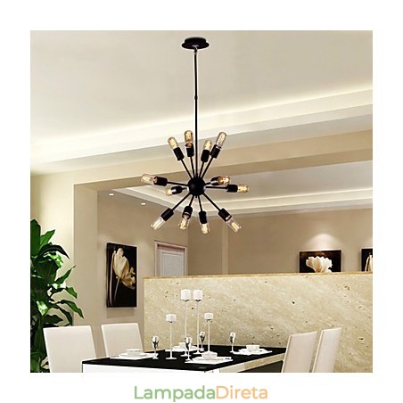 Lustre de ferro de vanguarda com 12 luzes Lustre de ferro de vanguarda com 12 luzes