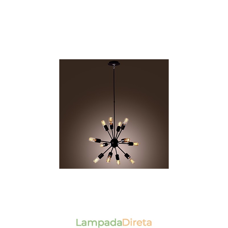Lustre de ferro de vanguarda com 12 luzes