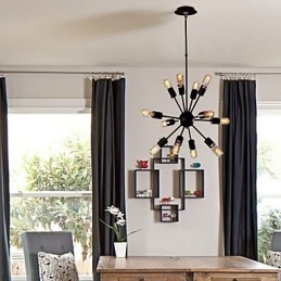 Lustre de ferro de vanguarda com 12 luzes