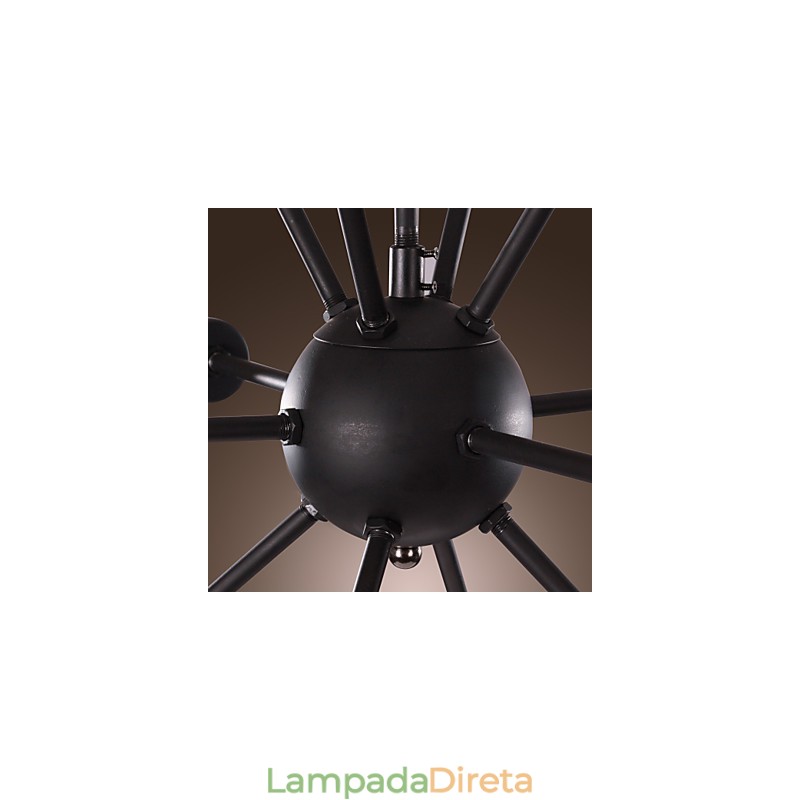 Lustre de ferro de vanguarda com 12 luzes