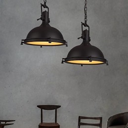 Luminária pendente industrial única, estilo loft, luminária pendente de metal vintage