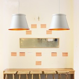 Luminária pendente de metal com pintura estilo vintage clássico rústico lodge mini
