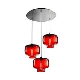 Luminária pendente de vidro moderna com 3 luzes em design de garrafa transparente