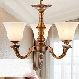 Lustre estilo europeu Luminária de cobre completo Luminárias de mármore