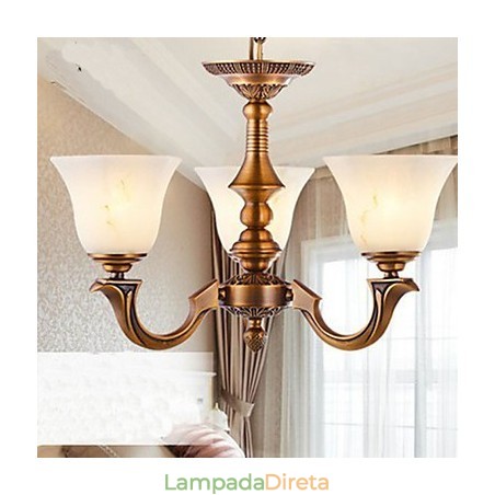 Lustre estilo europeu Luminária de cobre completo Luminárias de mármore Lustre estilo europeu Luminária de cobre completo Luminárias de mármore