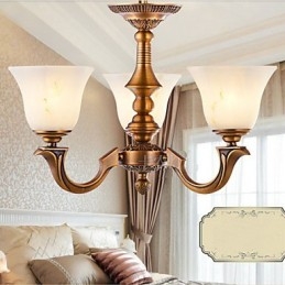 Lustre estilo europeu Luminária de cobre completo Luminárias de mármore