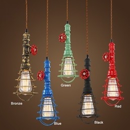 E26 Vintage Pendant Light Waterpipe Design Luzes