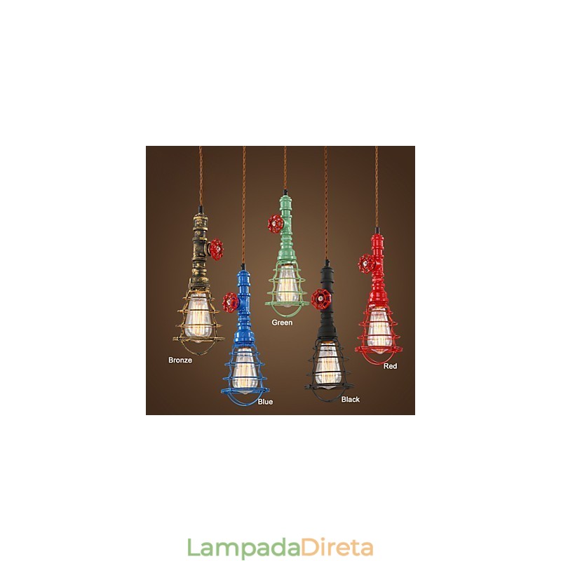 E26 Vintage Pendant Light Waterpipe Design Luzes