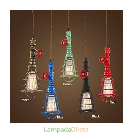 E26 Vintage Pendant Light Waterpipe Design Luzes E26 Vintage Pendant Light Waterpipe Design Luzes