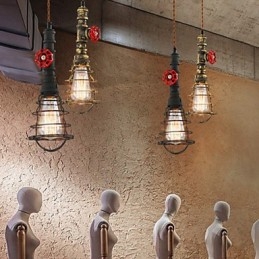 E26 Vintage Pendant Light Waterpipe Design Luzes