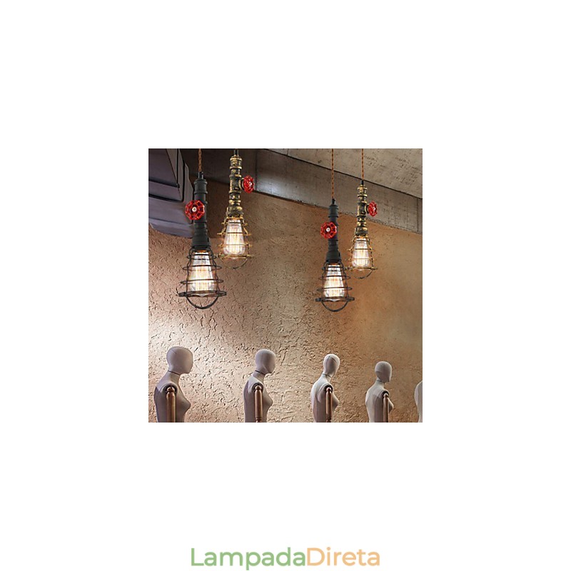 E26 Vintage Pendant Light Waterpipe Design Luzes