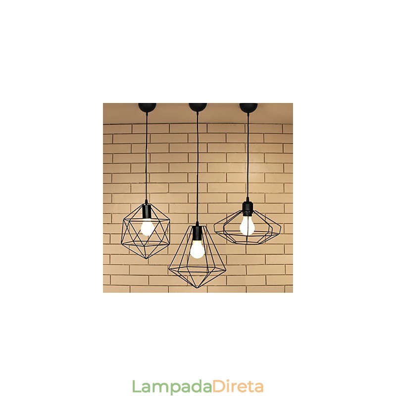 Luminária pendente de metal Country Designers
