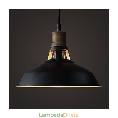 Luminária pendente industrial vintagen mini de metal 1 luz multicolorida opcional Luminária pendente industrial vintagen mini de metal 1 luz multicolorida opcional