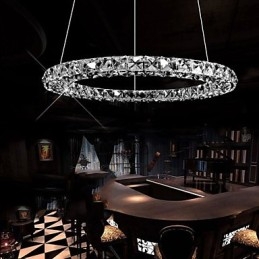 Luminária pendente de cristal moderna, única, D40CM, três lados, K9, cristal, luzes de teto internas, luminárias
