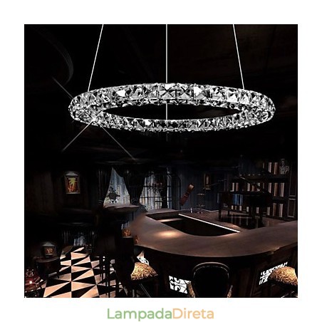 Luminária pendente de cristal moderna, única, D40CM, três lados, K9, cristal, luzes de teto internas, luminárias Luminária pendente de cristal moderna, única, D40CM, três lados, K9, cristal, luzes de teto internas, luminárias
