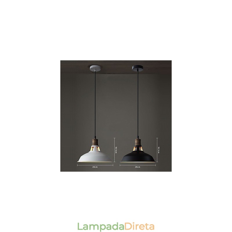 Luminária pendente industrial vintagen mini de metal 1 luz multicolorida opcional