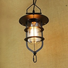American Retro Rústico Pastoral Iluminação Luz Industrial Luminária Pendente