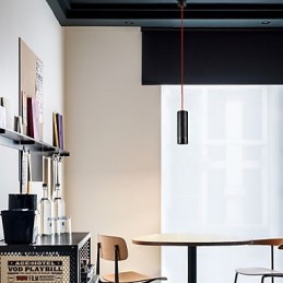 1 Mini Luminária Pendente Preto Anodizado com Alumínio