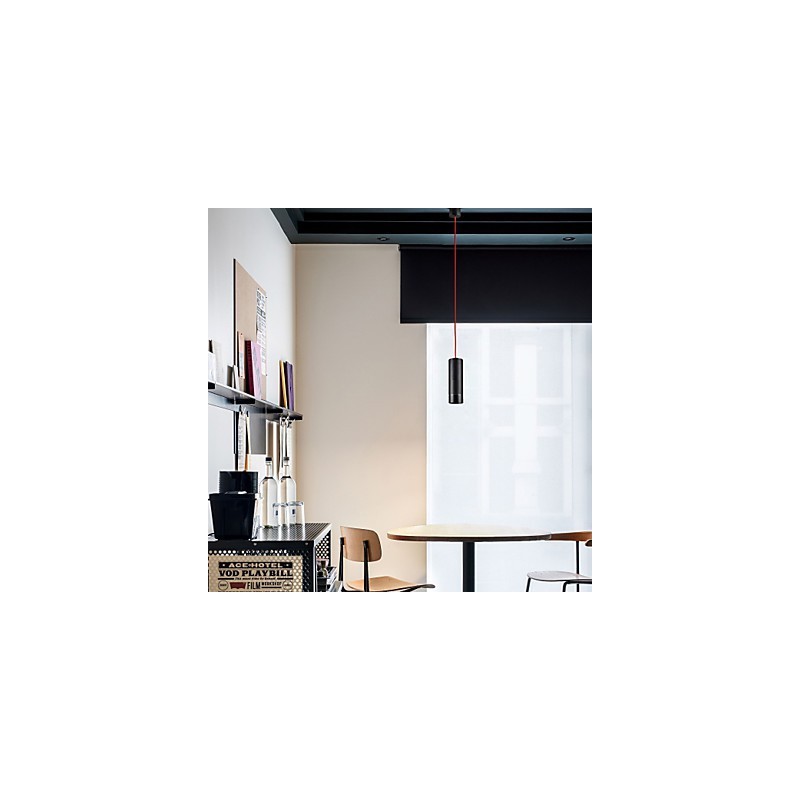 1 Mini Luminária Pendente Preto Anodizado com Alumínio