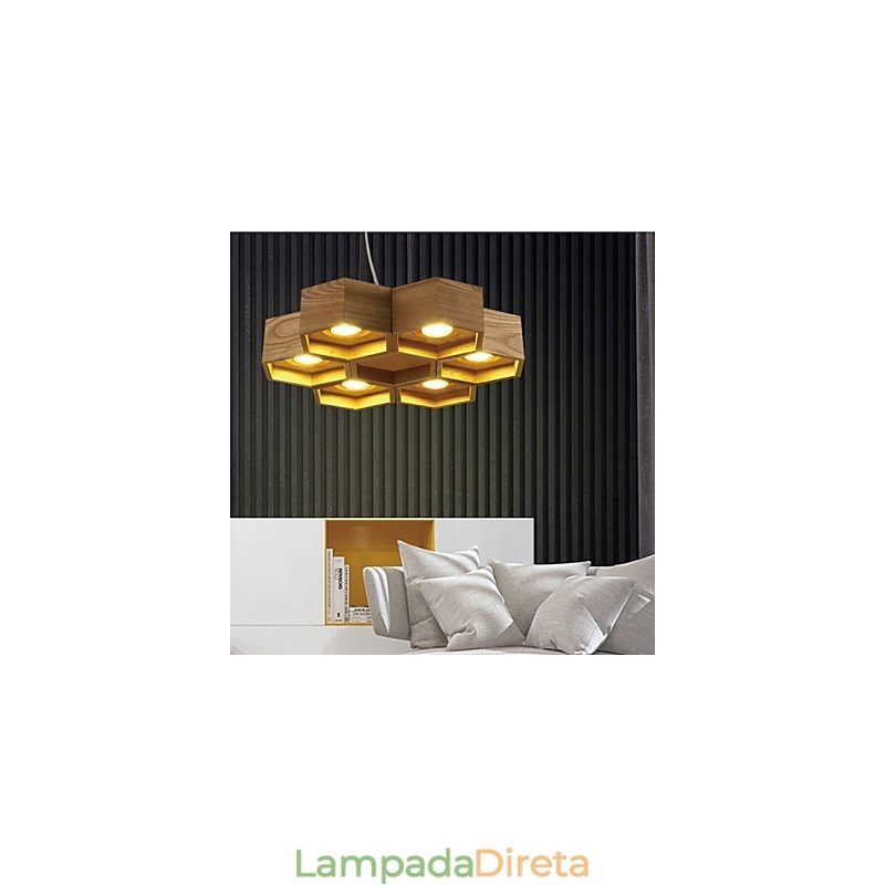Luzes Pendentes Country Madeira Bambu