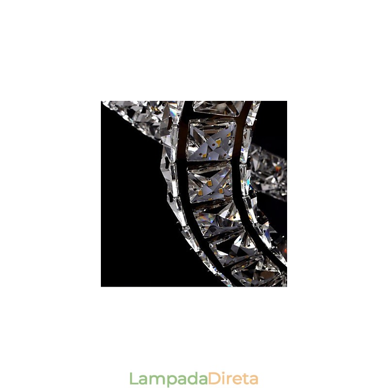 Luminária pendente de cristal moderna, única, D40CM, três lados, K9, cristal, luzes de teto internas, luminárias