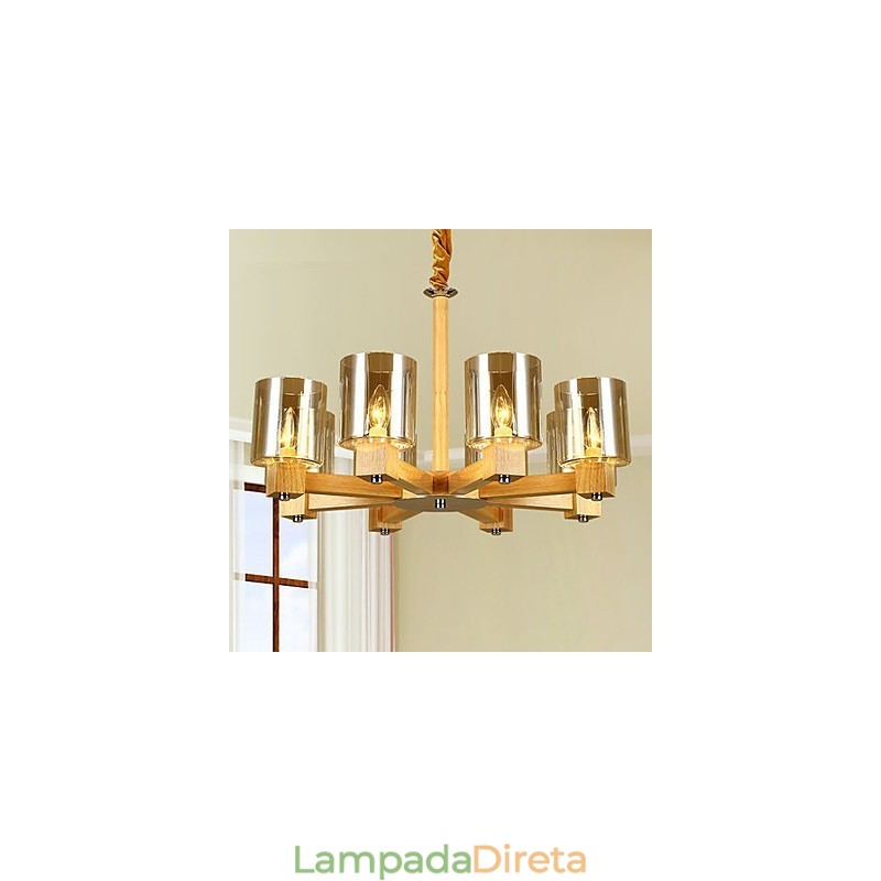 Luzes Pendentes Country Madeira Bambu