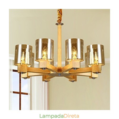 Luzes Pendentes Country Madeira Bambu