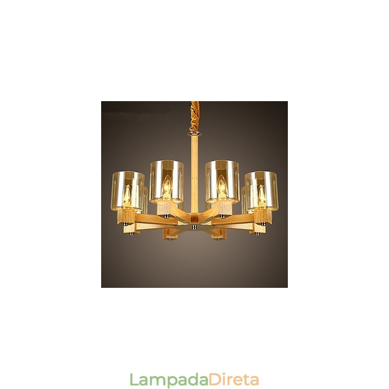 Luzes Pendentes Country Madeira Bambu