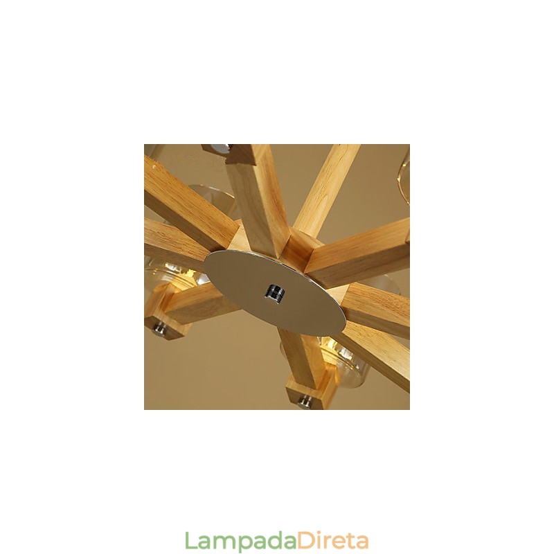 Luzes Pendentes Country Madeira Bambu