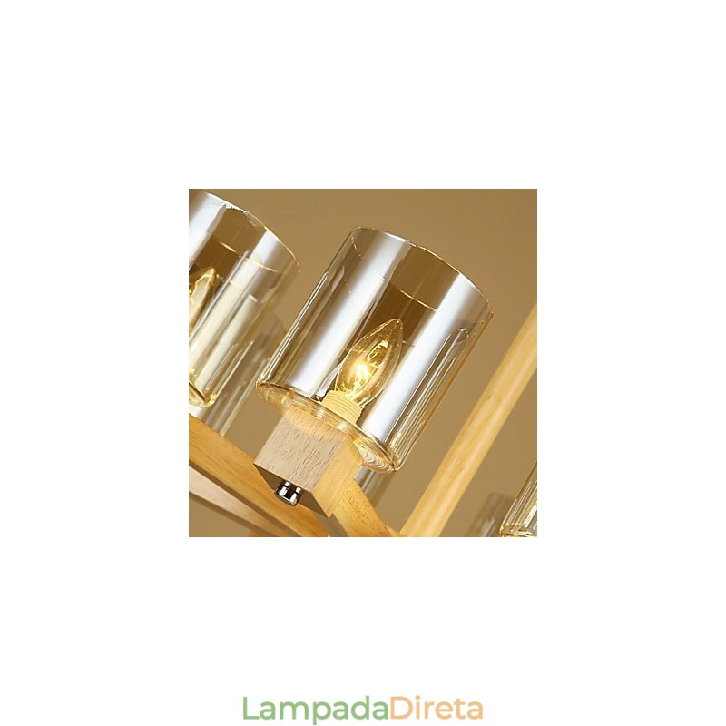 Luzes Pendentes Country Madeira Bambu