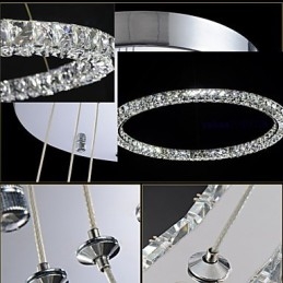 Luminária pendente de cristal moderna, única, D40CM, três lados, K9, cristal, luzes de teto internas, luminárias