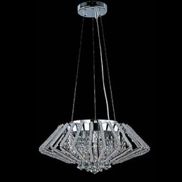 Luminária pendente de cristal em aço inoxidável em formato de diamante com 9 luzes