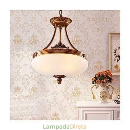 Luminária de mármore europeia Lustre de cobre Luzes Luminária de mármore europeia Lustre de cobre Luzes