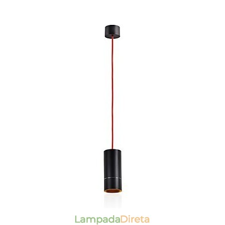 1 Mini Luminária Pendente Preto Anodizado com Alumínio 1 Mini Luminária Pendente Preto Anodizado com Alumínio