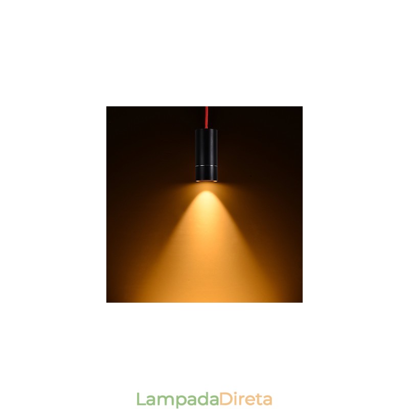 1 Mini Luminária Pendente Preto Anodizado com Alumínio