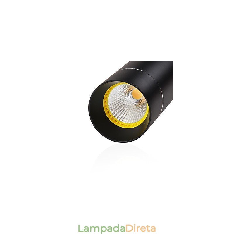 1 Mini Luminária Pendente Preto Anodizado com Alumínio