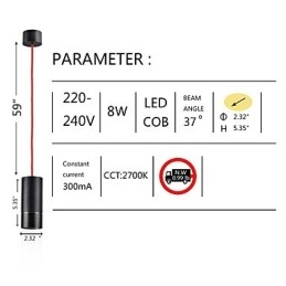 1 Mini Luminária Pendente Preto Anodizado com Alumínio